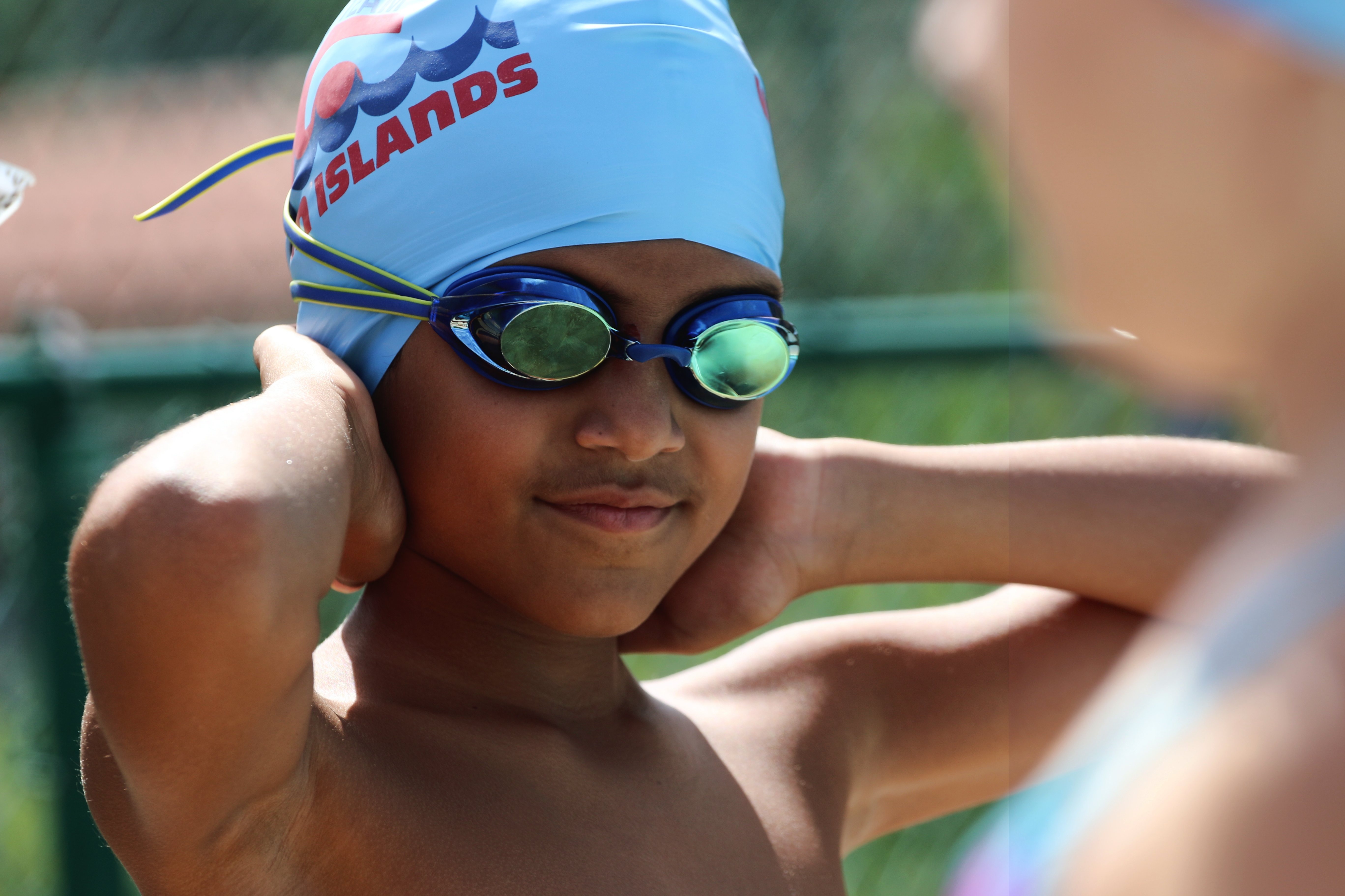A young Stingray gets ready to compete Saturday at the STSA Swim Meet.