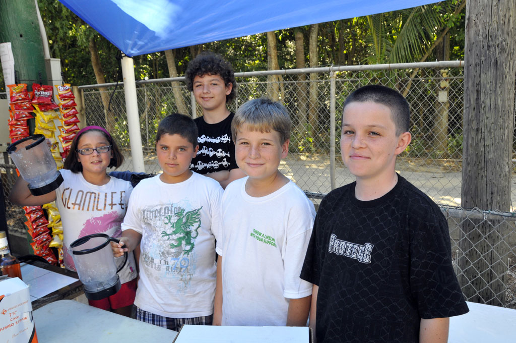 Joshua LaPlace, Tyler Berry, Brianna Berry, Edwin Bryan and Adam Berry raise nearly $800