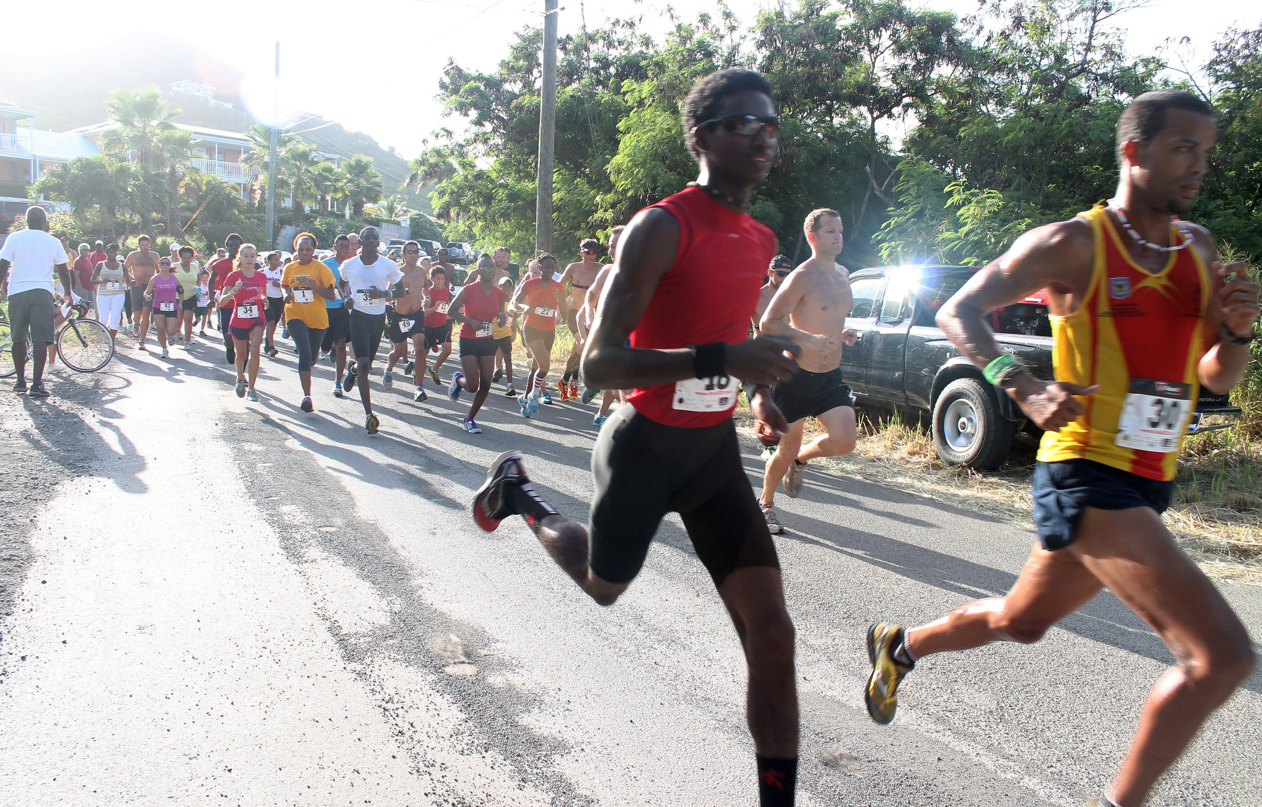 Start of the 31st Labor Day 5K (St. Croix Track Club Photo) 