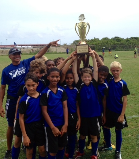 Montessori team with the championship trophy