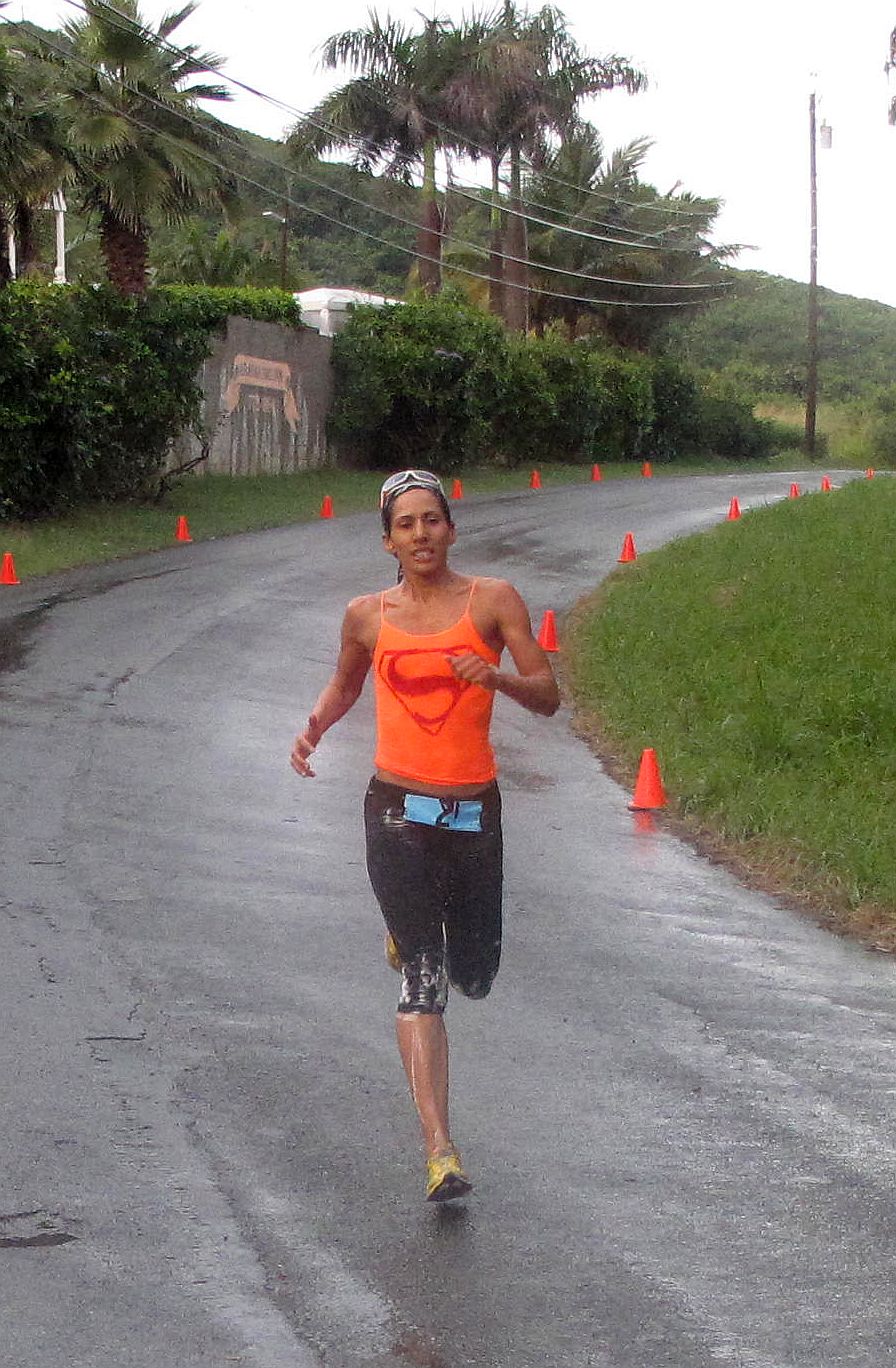 Ruth Ann David finishing up the Half-Marathon