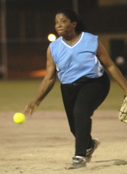 The Thymes' Sherry Simmonds was dominant on the mound for her opening-day victory.
