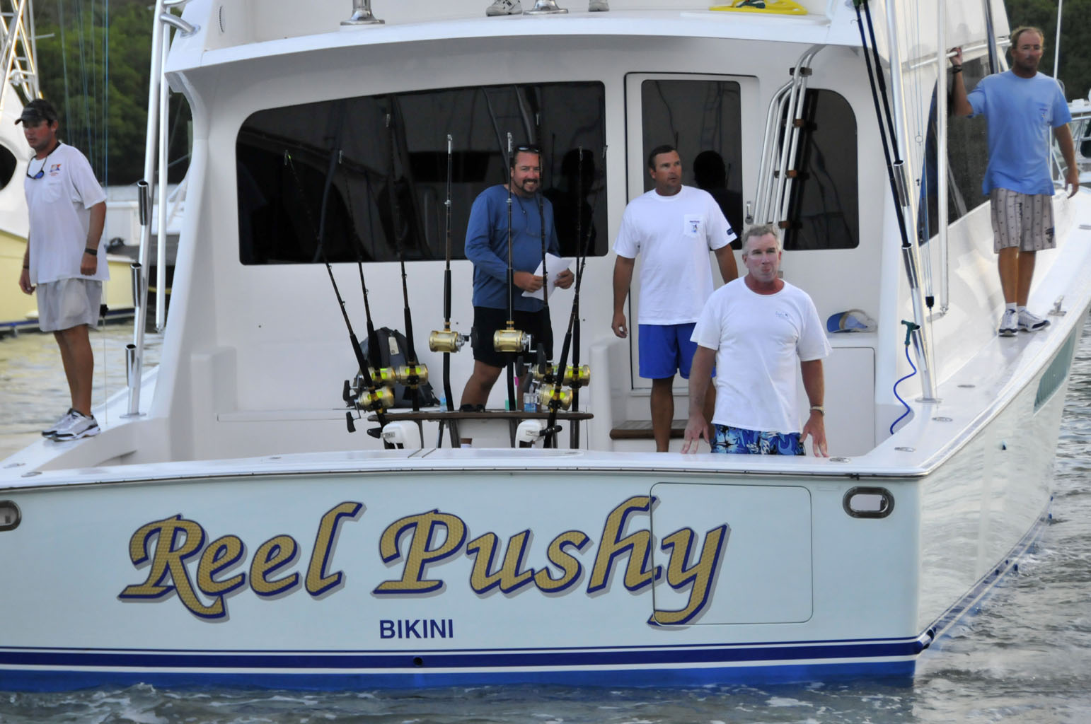 Reel Pushy, a Viking 64, is one of four tournament boats to release three blue marlin for the day.