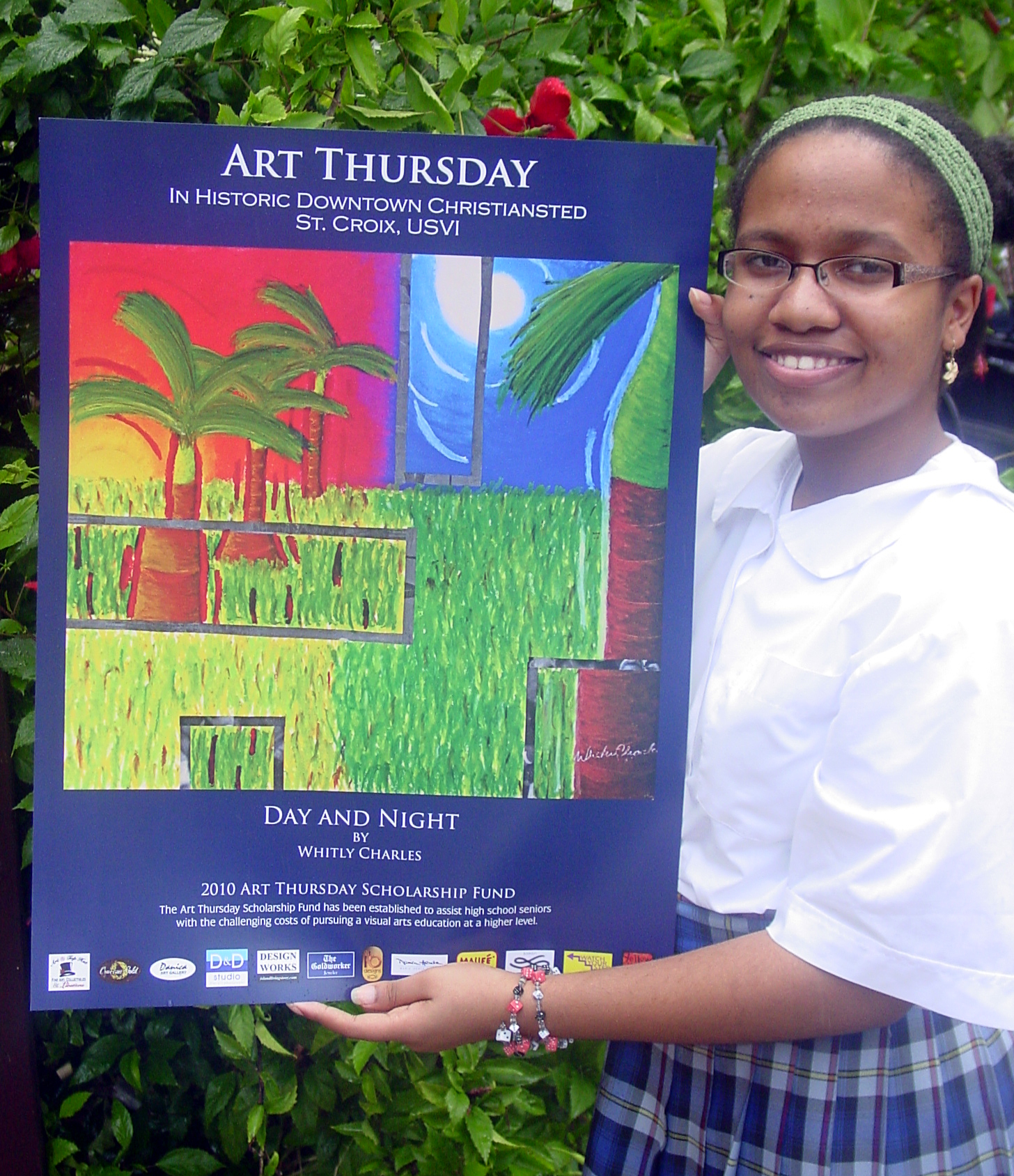 Whitly Charles with her poster