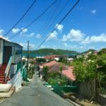 the view down Commandant Gade in Charlotte Amalie on St. Thomas_by Kelsey Nowakowski_preview
