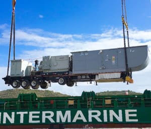 A new WAPA generating unit is unloaded on St. Thomas.