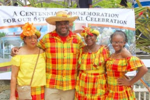 Honoree Winifred Francis, who’s been participating in the fair for more than 20 years, stands second from right with family members.