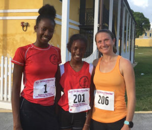 The top three finishers, from left, were Mikaela Smith, first place; Michelle Smith, third place; and Bridget Klein, second place. (Photo by Marina Ricci)