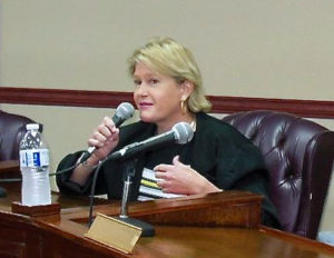 Elizabeth Armstrong at an April WAPA board meeting.