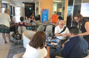 Attendees network at the St. Croix Hotel and Tourism Association’s Puerto Rico travel agent reception. (Photo by Benito Pinto from La Regata newspaper in Puerto Rico)