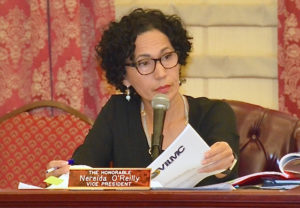 Sen. Nereida Rivera-O'Reilly during a 2017 Senate hearing. (File photo)