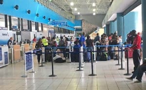 Passengers queue up in the Cyril E. King Airport (V.I. Port Authority file photo)