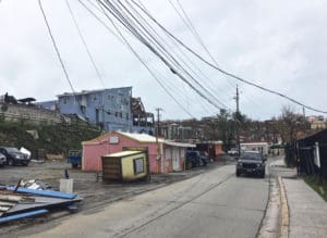 Cruz Bay looks battered Thursday, the day after Hurricane Maria hit.