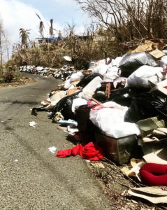 Trash piles up on a St. Thomas roadside. (Kelsey Nowakowski photo)