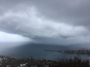 The north shore of St. Croix as Hurricane Maria draws near.