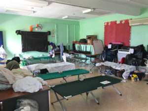 A classroom at Sprauve School on St. John became a storm shelter after the islands were battered in September. (Amy Roberts photo)