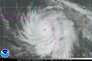 Sept. 19, 2017, satellite photo of Hurricane Maria.