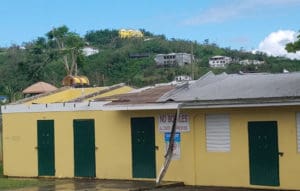 The roof is gone from the building at D. Hamilton Jackson Park where Bull and Breasd is customarily celebrated each Nov. 1. (Jamie Leonard photo)