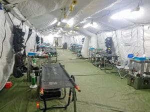 A hospital military tent, currently set up outside JLF. (Jamie Leonard photo)