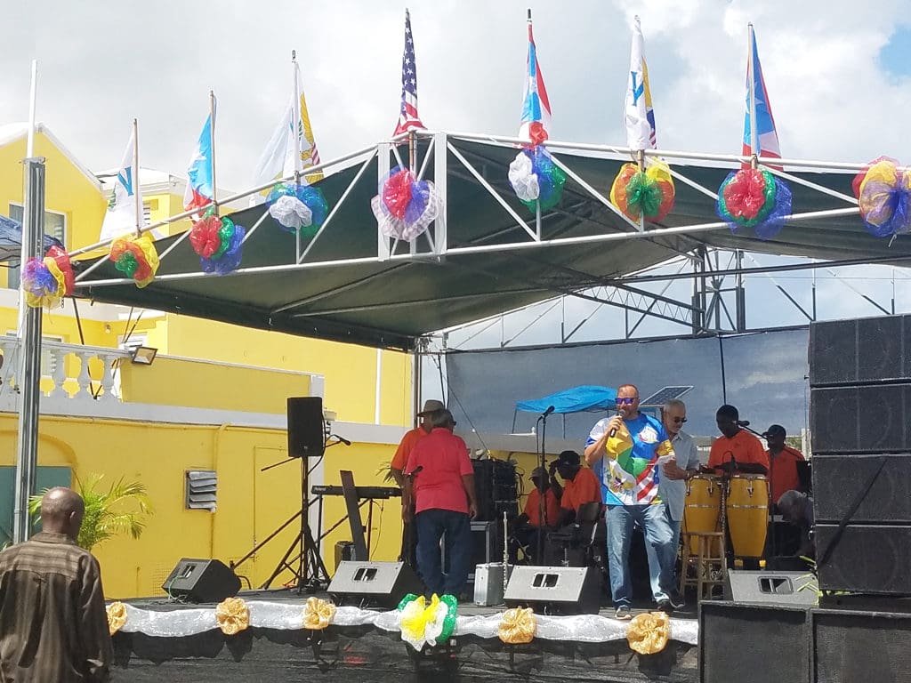 PR VI Friendship Committee President Emerito Torres Jr. welcomes people to the condensed V.I.-Puerto Rico Friendship Day festivities. (Jamie Leonard photo)