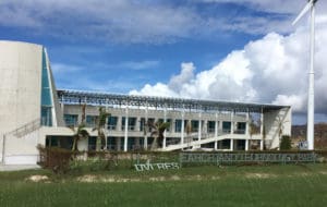 The RTPark building on UVI's St. Croix campus sustained heavy damage from Hurricane Maria.