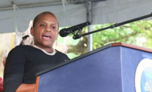 U.S. Army SHARP Director Monique Ferrell honors women veterans Saturday in her keynote address.