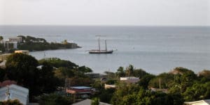 The schooner Roseway anchors in Christiansted Harbor in 2014. (Bill Kossler photo)