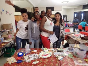 Members of University Bound helped children make a variety of Christmas ornaments.