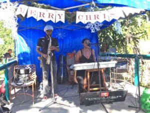 Dennison Blackett and Tavonna Miller entertain the crowd at Bizarre Bazaar.