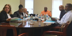 The PFA board discusses hurricane relief aid from the federal government Thursday.