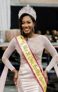 Shanisa Emmanuel won the title of Miss St. Croix Festival Queen after a competition that might not have taken place if Mother Nature had her way, but which volunteer organizers made happen. (From Crucian Christmas Festival's Facebook page)