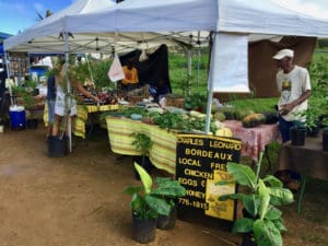 Bordeaux farmers Charles Leonard sells fresh produce and local honey.