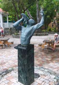 A copy of the conch blower "Freedom" statue, pictured here in Cruz Bay, was presented to Denmark in 2016. 