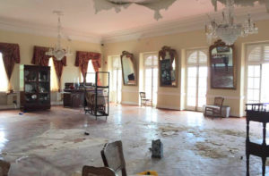 A storm-ravaged Government House as photographed by St. Thomas visitor Eddie Eitches, who posted the photo to social media after entering the building in January.