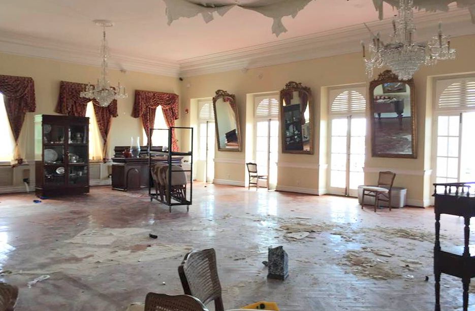 This photo of a storm-ravaged Government House is from the Facebook page of Eddie Eitches, who posted it and other photos of the storm ravaged Government House in January.