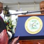 Gov. Kenneth Mapp and outgoing Senate President Shawn-Michael Malone