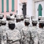 Members of the V.I. National Guard parade