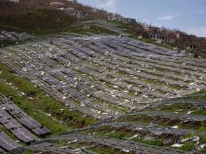 Much of WAPA’s solar farm in Estate Donoe was destroyed by last year’s hurricanes