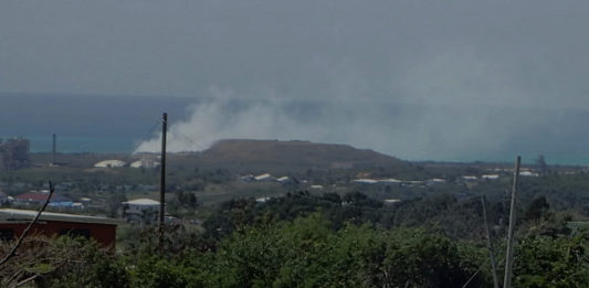 Smoke from a March 2018 fire at the Anguilla Landfill caused a smokey day on St Croix. (Source photo by Susan Ellis)