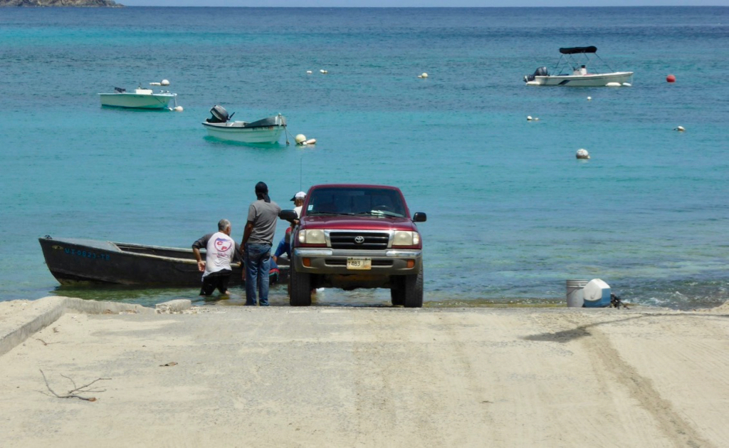 The Hull Bay boat ramp can be used again after a backhoe cleared it of sand. (sap photo)
