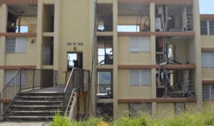 The Tutu Hi Rise Apartments were hammered by the storm. Plans are underway to rebuild. (File photo)