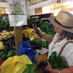 Visitor Nancy Armstrong Shops for Local Vegetables