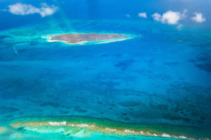 An aerial view of the waters off St. Croix, as seen from the Carnegie Airborne Observatory
