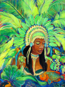 "Carnival." by Brenda Sylvia, is on display at the gallery.