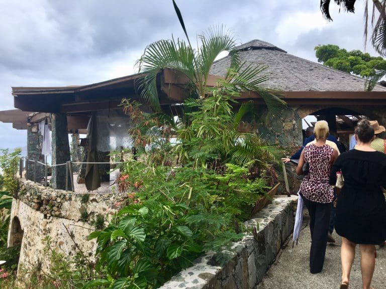 Members of the V.I. business community get a firsthand view of the hurricane damage at Caneel Bay Resort in April.