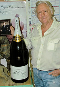 Frank Machover poses with his 'flagship' label, the bubbly served at the recent royal wedding.