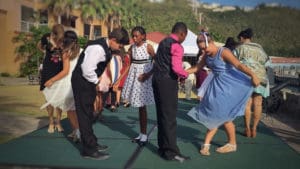 Dancing Classrooms grads take a bow after the waltz.