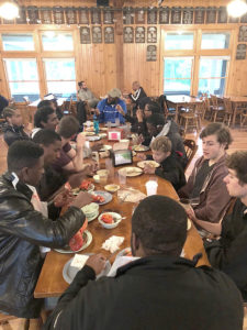 Meals in Snow Pond’s dining hall were hearty and the conversations about music rarely stopped.