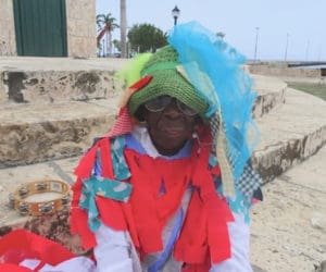 West End Masquerader Asta Williams takes part in the Emancipation Day activities.