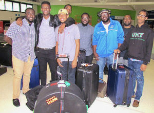 Eight young V.I. musicians return to the Cyril E. King Airport from Maine, where they had been immersed in a week of jazz.